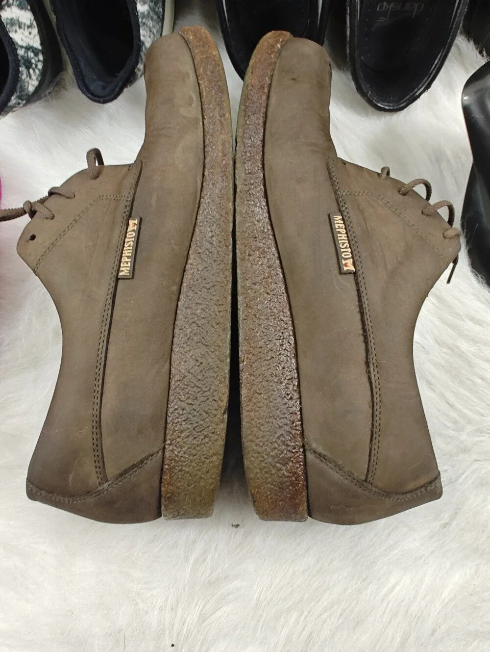 Mephisto Latex 100% Naturel Brown Leather Lace-Up Shoes Men's Size 11